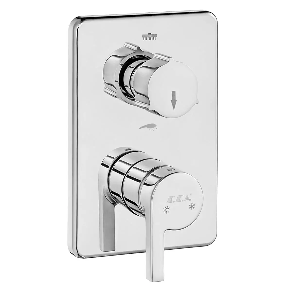 307f4670-d530-43db-ad19-f012efb9af39 Eca - Icon Ankastre Banyo/Duş Bataryası Sıva Üstü Grubu - 2 Yollu - Görsel 1
